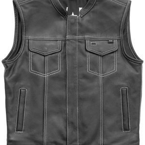 POW Mens Club Leather Motorcycle Vest Limited Edition You Are Not Forgotten POW